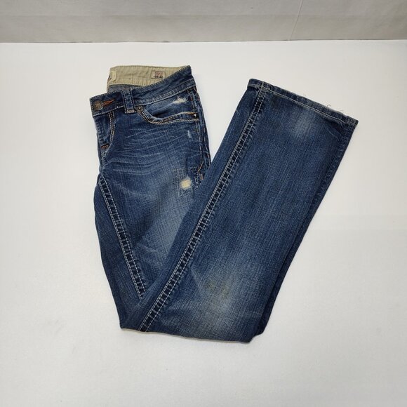 MEK DNM Frisco Bootcut Distressed Denim Jeans W25 x 32L Handcrafted Cotton Blend - Picture 4 of 10